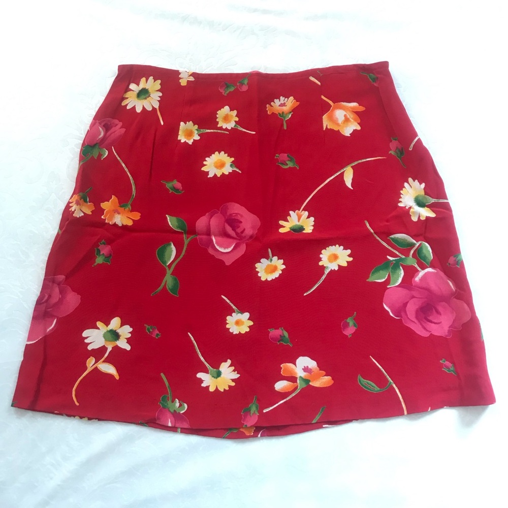 Vintage Express Floral Mini Skirt
